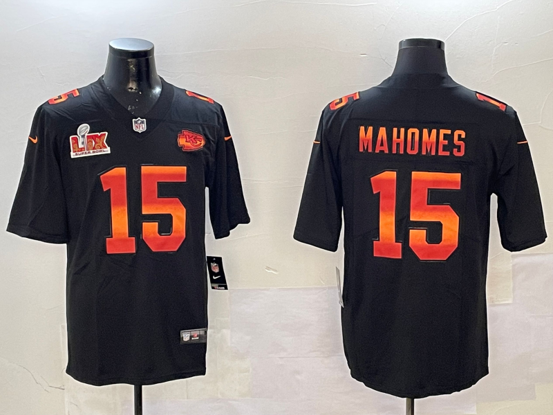 Men Kansas City Chiefs #15 Mahomes black Rainbow 2025 Nike Limited NFL Jersey style 11->kansas city chiefs->NFL Jersey